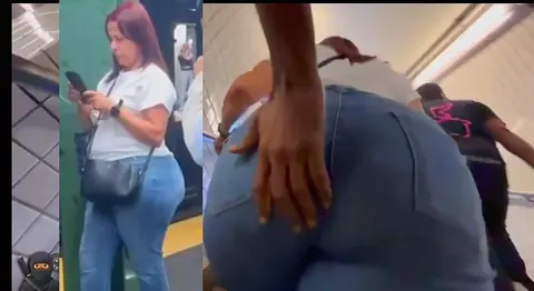 MILF Thick Jeans Ass Grabbed Multiple Times She Ignored — video thumbnail