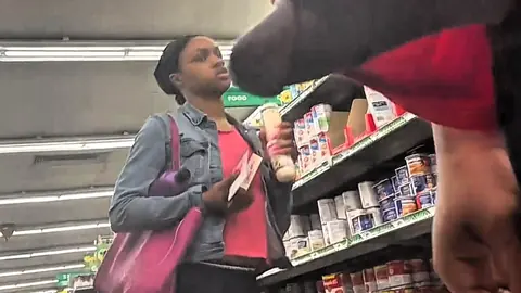 Ebony Shopping As Cum Hits Near Her — video thumbnail