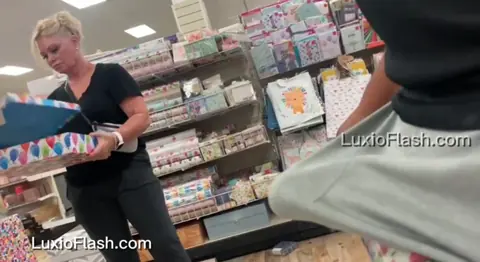 MILF Stares at Hard Bulge in Store — video thumbnail