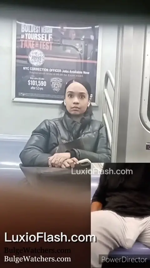 Hard Bulge on Train – Girl's Shocked Reaction — video thumbnail