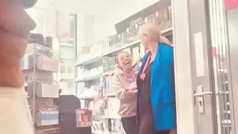 Mom And Daughter Laughing At Hard Bulge — video thumbnail