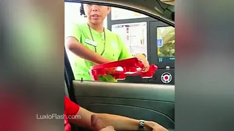 Drive Thru Employee Reaction To Cock Out In Car  — video thumbnail