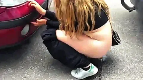 Public Street Pee By Sexy Blonde — video thumbnail