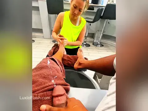 Pedicure Girl Reaction To BBC Jerk Off And Cum — video thumbnail
