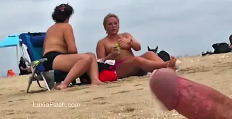 Bottomless MILFs Smile At Micro Penis On Beach — video thumbnail