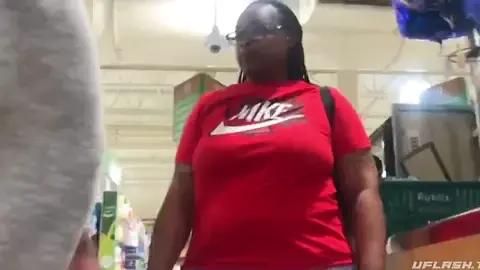 Ebony Lady Horny Reaction To Bulge In Store — video thumbnail