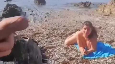 Beach Nude BBW Notices Cock Out — video thumbnail
