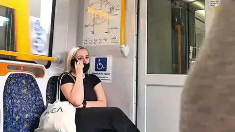 Blonde Cant Stop Staring At My Bulge On Train — video thumbnail